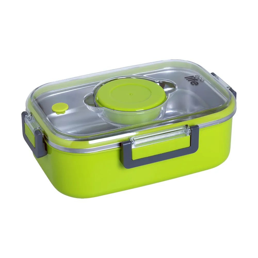 Φαγητοδοχείο ορθογώνιο ισοθερμικό 850ml. green - Eco Life