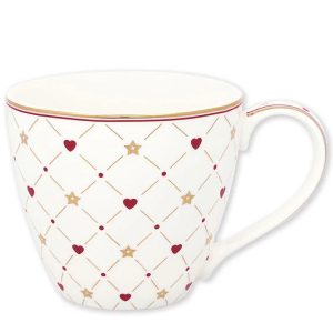 Kούπα πορσελάνης"Clarina heart" white 300ml. - Greengate