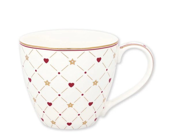 Kούπα πορσελάνης"Clarina heart" white 300ml. - Greengate