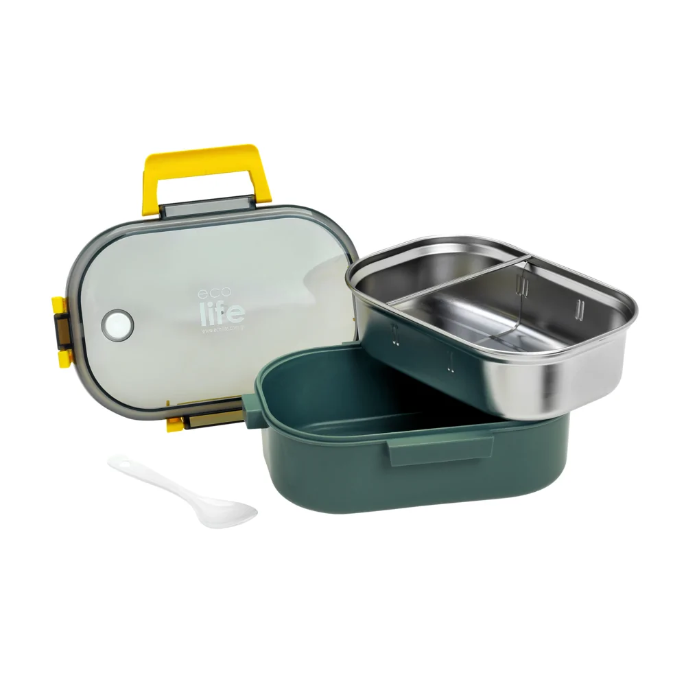 Φαγητοδοχείο με χώρισμα 900ml. forest green - Eco Life - Image 3