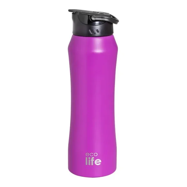 Μπουκάλι thermos 550ml. με εσωτερικό καλαμάκι φούξια - Eco Life - Image 2