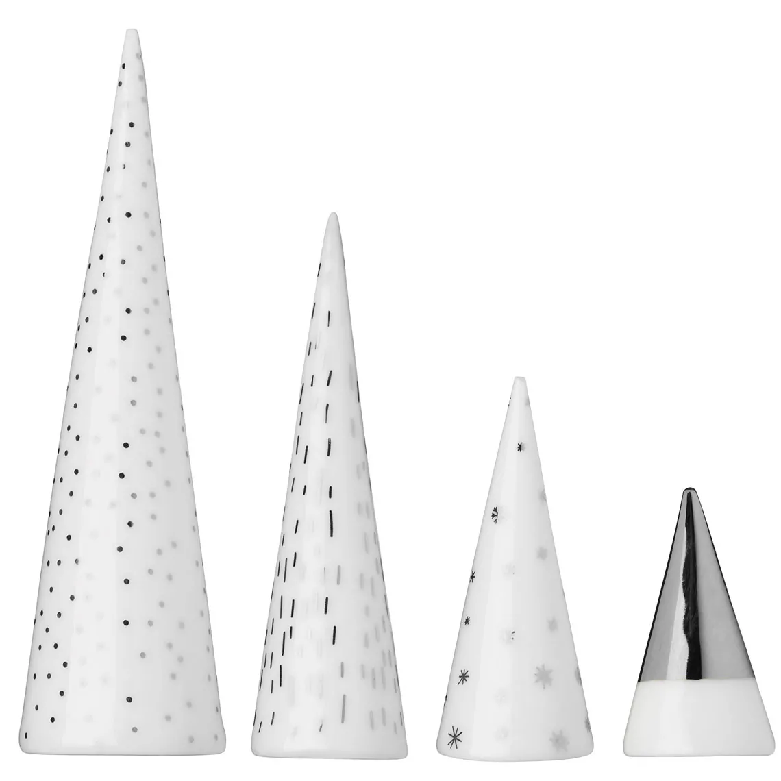 Διακοσμητικά mini δέντρα πορσελάνης "Little Winter Forest" silver σετ/4 - Räder