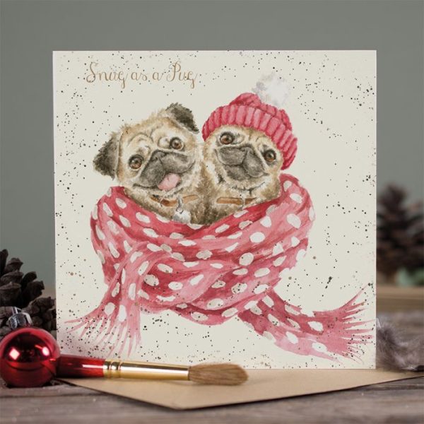 Χριστουγεννιάτικη κάρτα "Snug as a Pug" - Wrendale - Image 2