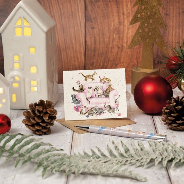 Mini χριστουγεννιάτικη κάρτα "Meowy Christmas" - Wrendale - Image 2