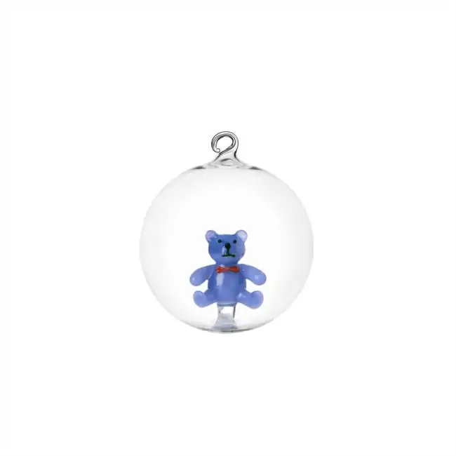 Γυάλινη μπάλα "Teddy Bear" blue - Ichendorf