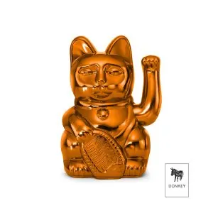 Τυχερή γάτα Maneki Neko shinny copper 15εκ. - Donkey