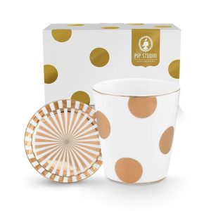 Κούπα με καπάκι Dot Delight λευκή 290ml. σετ/2 - Pip Studio