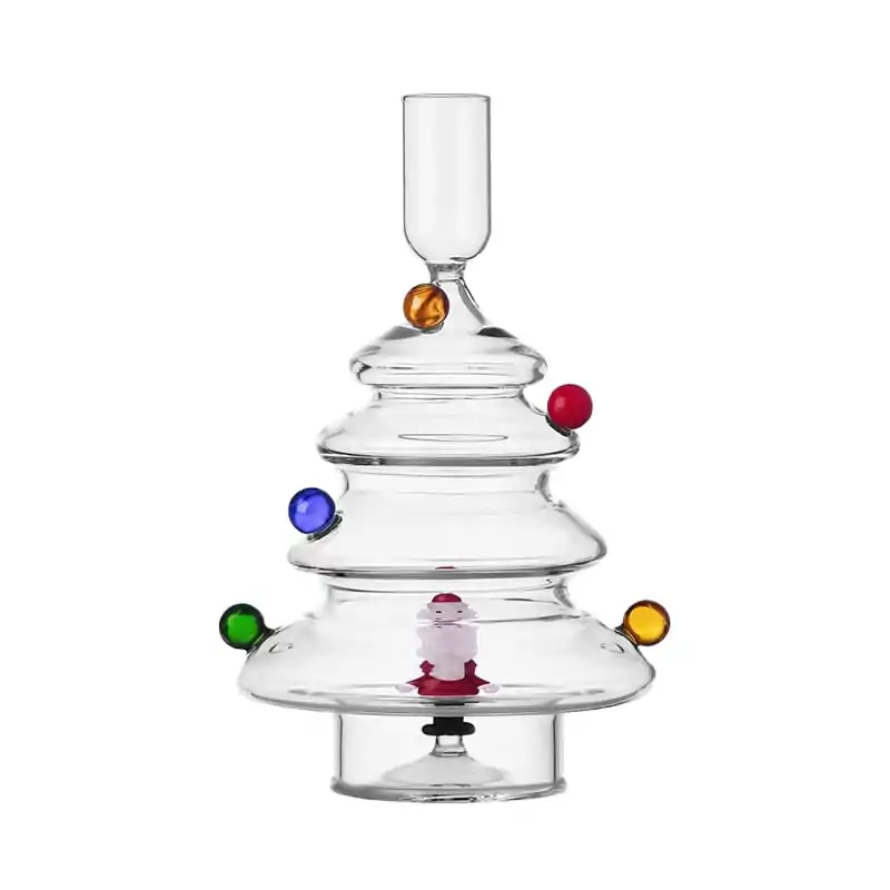 Γυάλινο κηροπήγιο "Santa & Coloured Balls" - Ichendorf