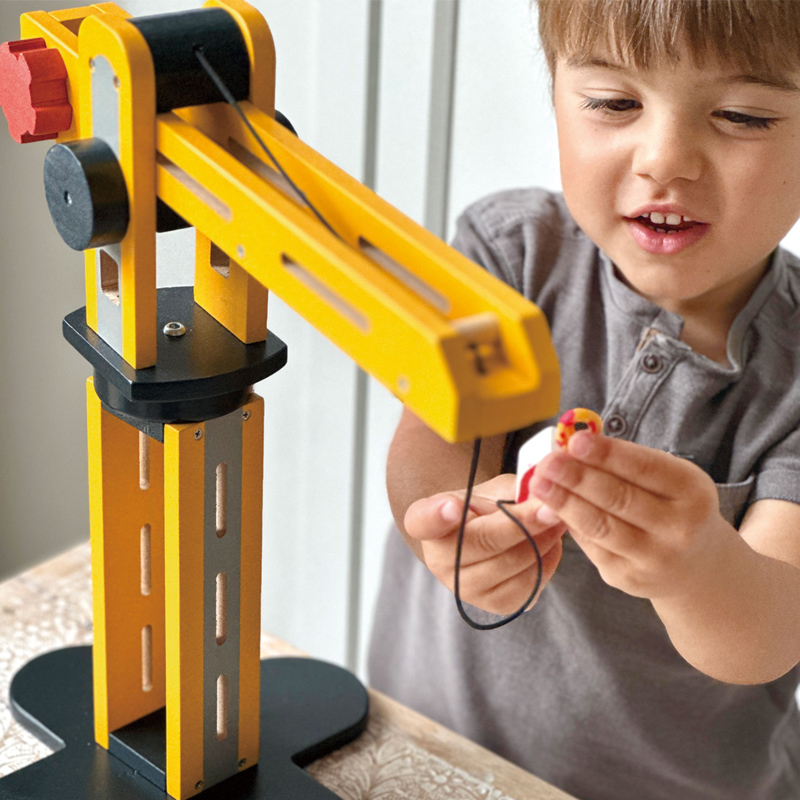 Γερανός ξύλινος περιστρεφόμενος με 2 οχήματα έργου - Mentari - Image 2