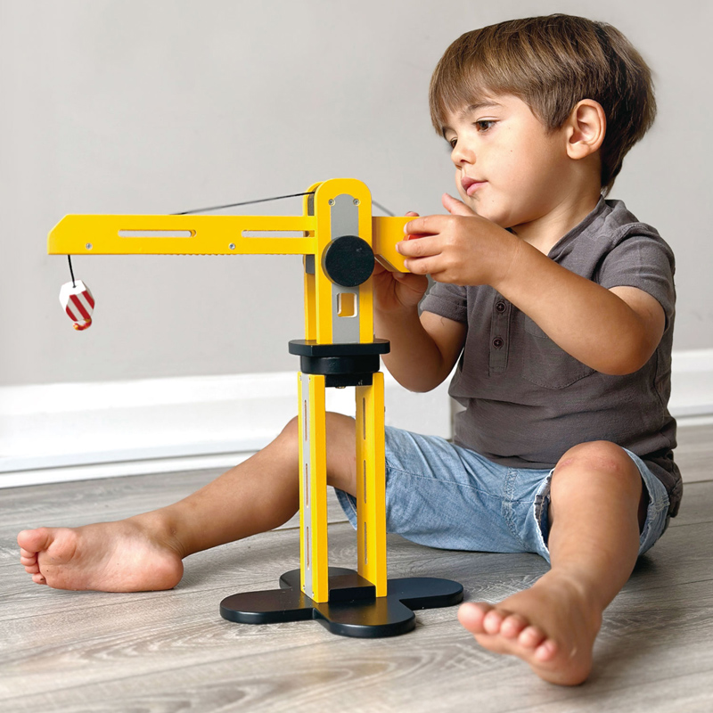 Γερανός ξύλινος περιστρεφόμενος με 2 οχήματα έργου - Mentari - Image 3