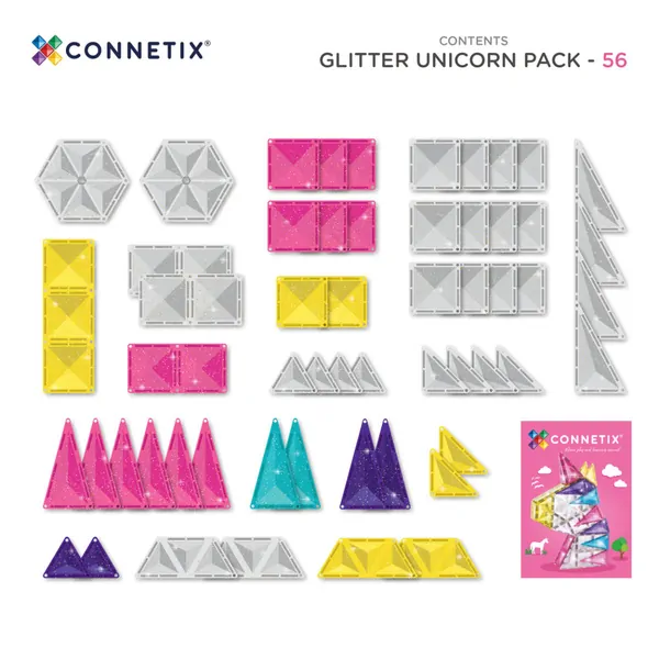 Glitter Unicorn pack 56τμχ. - Connetix - Image 4