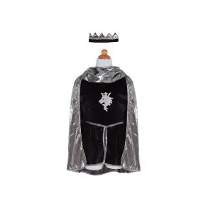 Στολή Ιππότης (Μανδύας-Χιτώνας, Κάπα, Κορώνα) ασημί 7-8χρ. - Great Pretenders