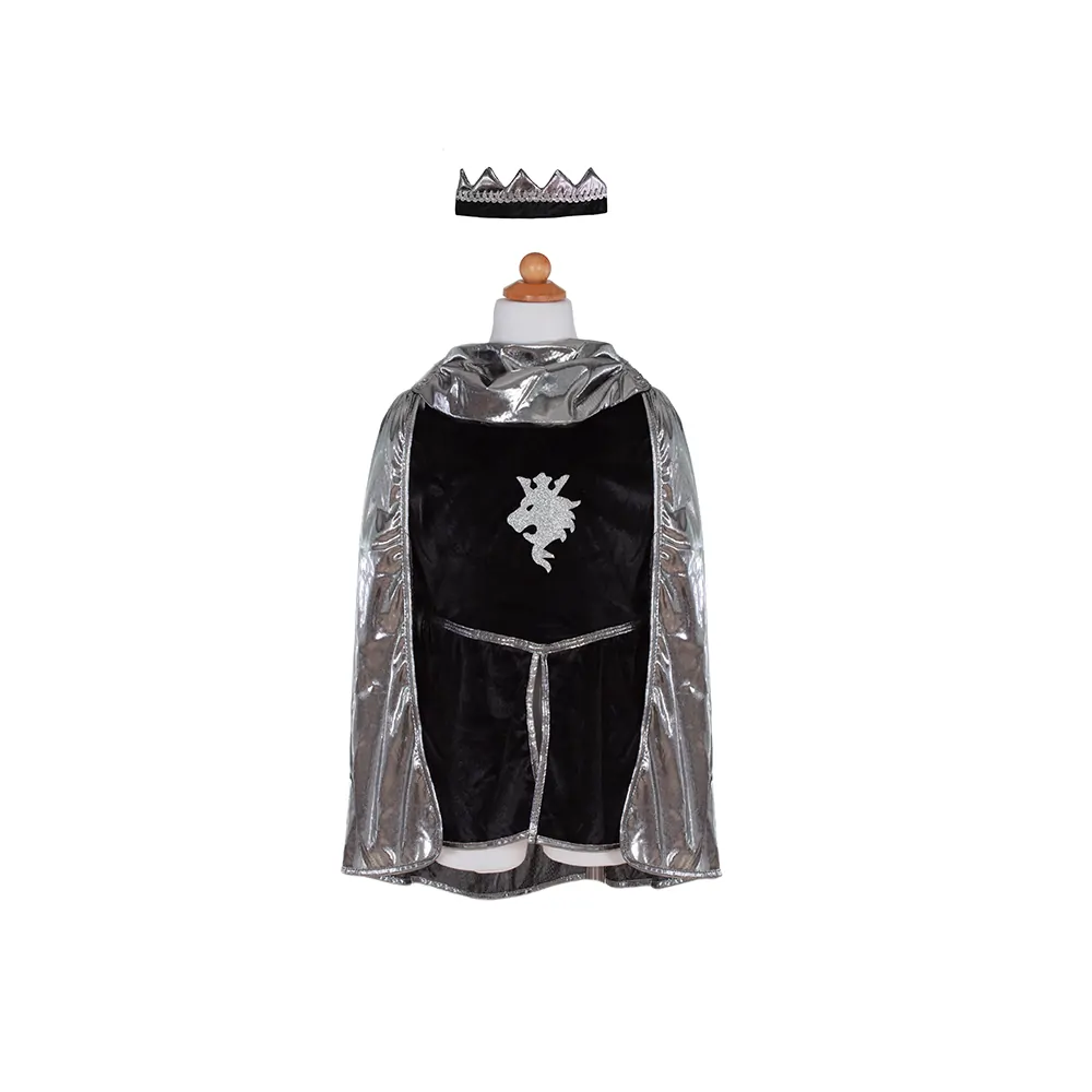 Στολή Ιππότης (Μανδύας-Χιτώνας, Κάπα, Κορώνα) ασημί 7-8χρ. - Great Pretenders