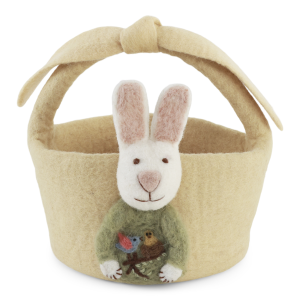 Καλάθι με λαγό κίτρινο 23x18εκ. - Gry & Sif