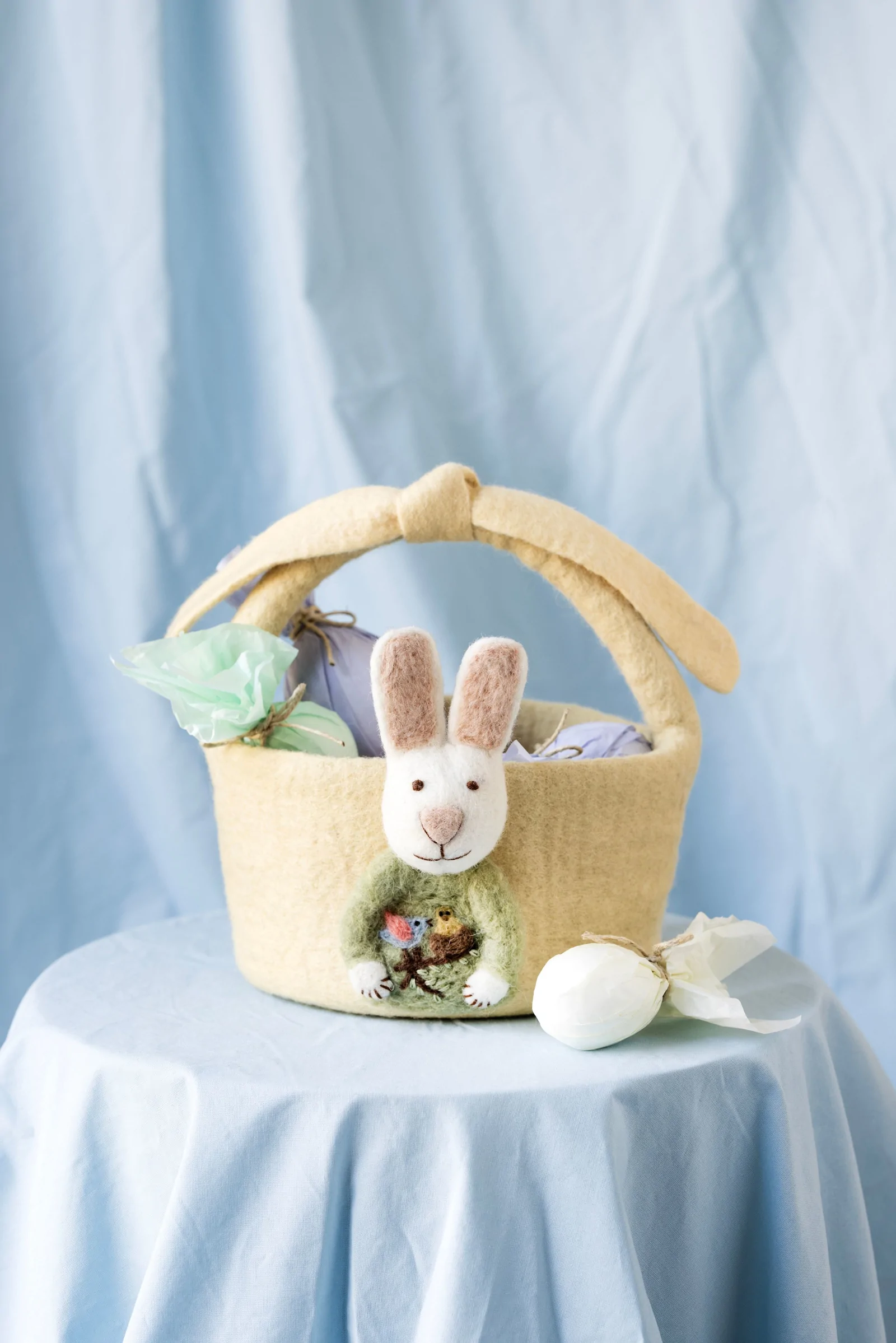 Καλάθι με λαγό κίτρινο 23x18εκ. - Gry & Sif - Image 2