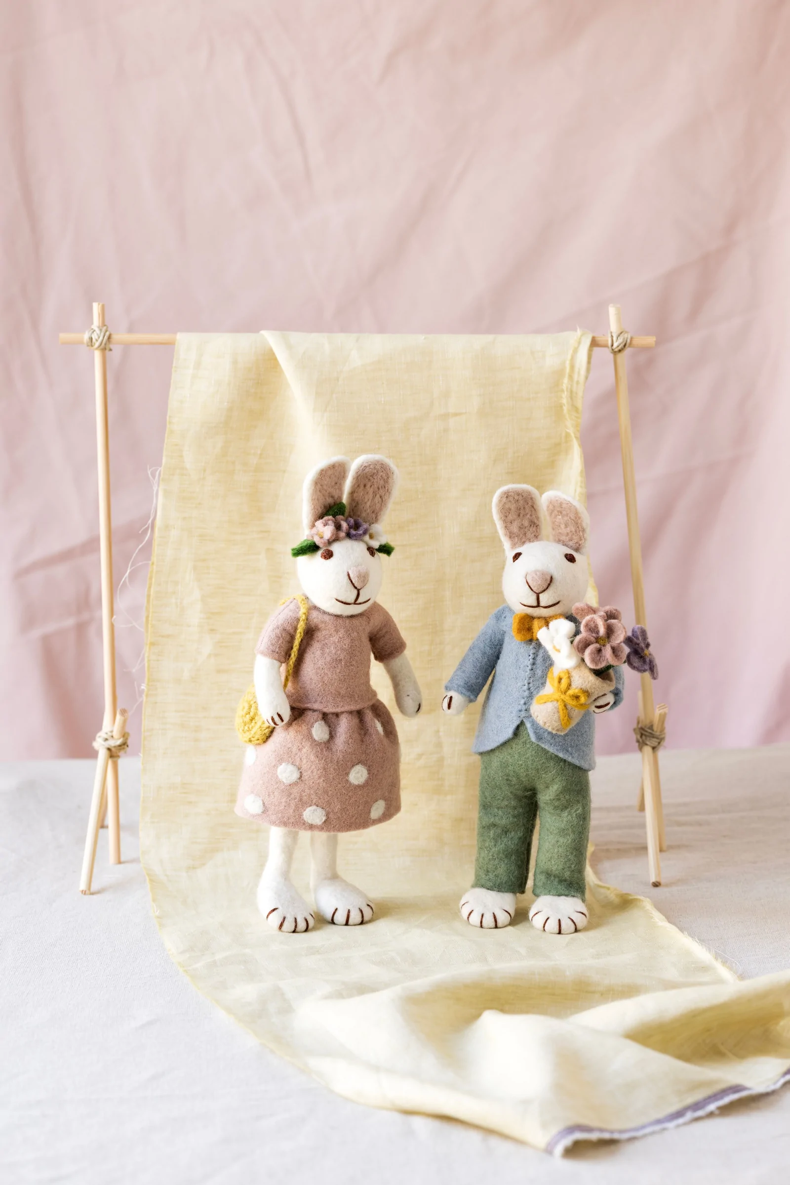 Λαγουδάκι αγόρι με ανθοδέσμη μεσαίο 27εκ. - Gry & Sif - Image 2