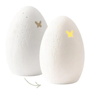 Λάμπα LED πορσελάνης με ανάγλυφα λουλούδια & πεταλούδες - Räder