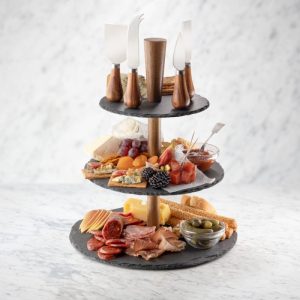 Πλατώ τυριών & αλλαντικών 3 επιπέδων με 4 μαχαίρια σετ/5 - Taylor's