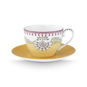 Lily&Lotus Tiles κούπα κίτρινη με πιατάκι 300ml. - Pip Studio