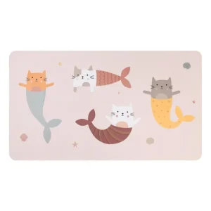 Πετσέτα θαλάσσης Mermaid Cats ροζ 160x90εκ. - Monneka