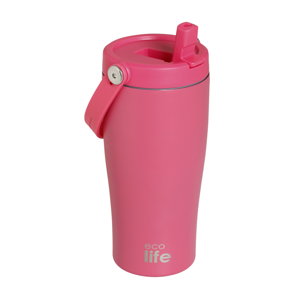 Κούπα μεταφοράς ροζ 600ml. - Ecolife