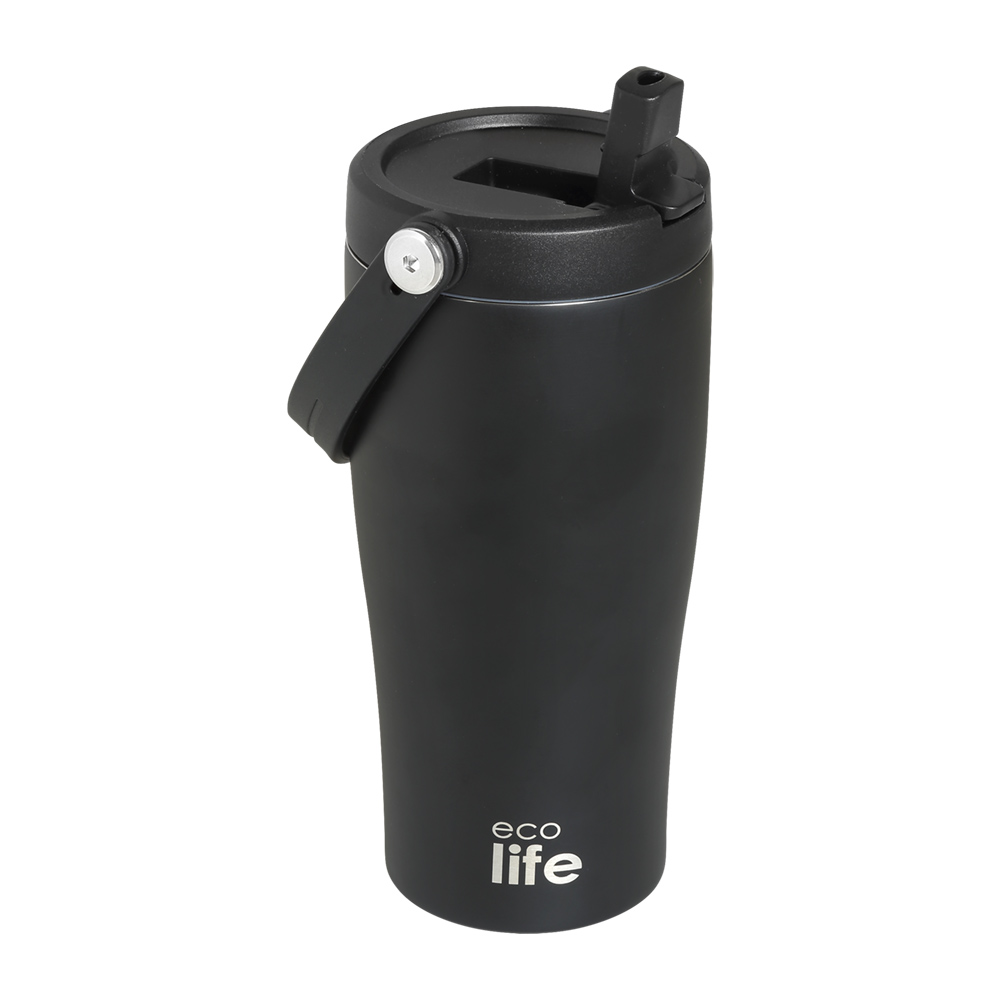 Κούπα μεταφοράς μαύρη 600ml. - Ecolife