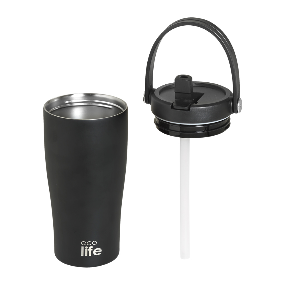 Κούπα μεταφοράς μαύρη 600ml. - Ecolife - Image 2